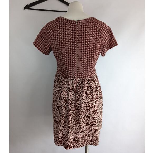 TopShop Printed Peasant Babydoll Short Sleeve Dress Sz 6 - Picture 3 of 8